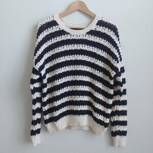 Denver Hayes Navy and White Striped Sweater